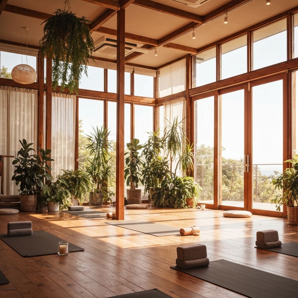 Yoga space with natural light